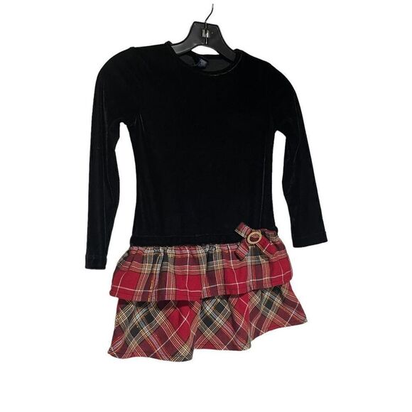 Basic Editions Girls Black Velvet Christmas Dress Size Small - Picture 3 of 14